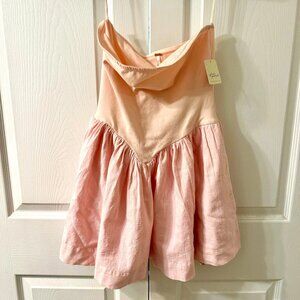 NWT Free People Strapless Mini Dress Light Pink Rose Color XS